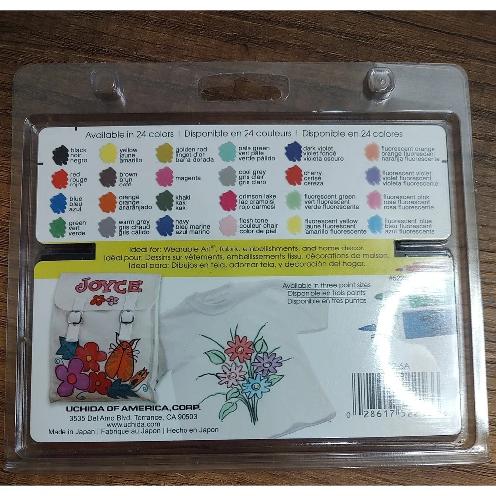 Marvy Uchida Fine Point Fabric Markers Primary NOS Sealed B3